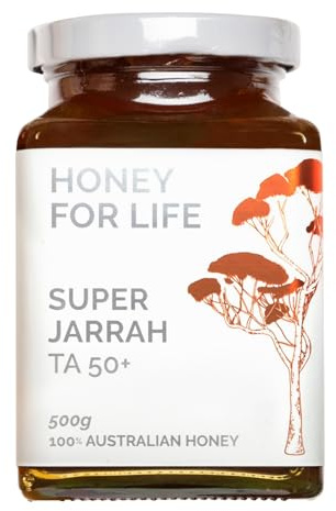 Honey for Life Super Jarrah TA50+ > Manuka Honey Medical Grade MGO1600 500g | Glass Jar - Stronger than Medical Grade Manuka Honey MGO 1600+ Raw Honey Pure Cold Pressed West Australian Eucalyptus Honey