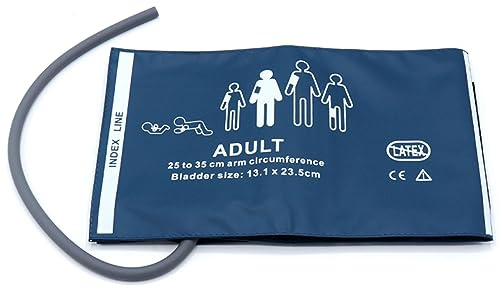 Universal NIBP Manschette für Erwachsene, 25-35cm Einzelrohr Wiederverwendbare PU Ersatz Blutdruckmanschette, Kein Stecker
