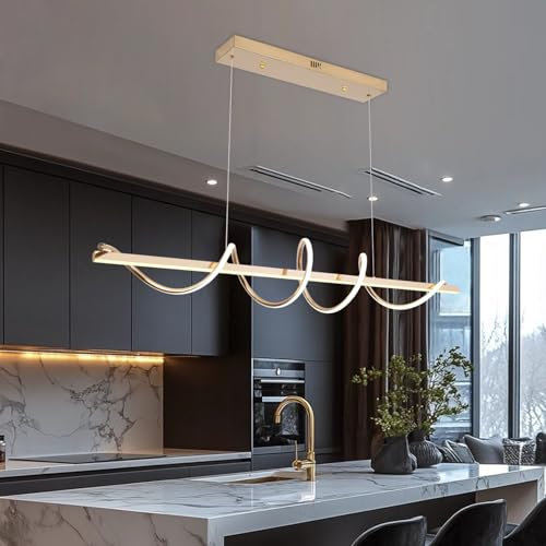 Likflyer Lampadario LED Moderna Sospensione Dimmerabile 3000K-6000K per Soggiorno, Cucina, Sala da Pranzo, Camera da Letto, Ufficio