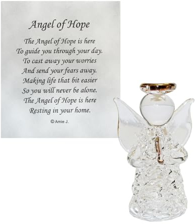 Angel Of Hope in Gift Box with Poem, Guardian Angels Gift Decor, Heart-warming Prayer, Crystal Glass Figurines in Box