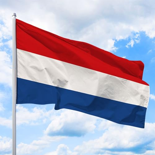 Niederlande Flagge 250 x 150 cm - für Fahnenmast, Niederlandfahne aus reißfestem Fahnen-Polyester-Stoff, Hissfahne Quer wetterfest und UV-beständig