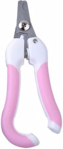 Professionelle Tier-Nagelschere – Hund/Katze/Kaninchen/Vogel/Meerschweinchen/Nagetier – inkl. Sicherheitsstopp und Nagelfeile – Weiß/Rosa
