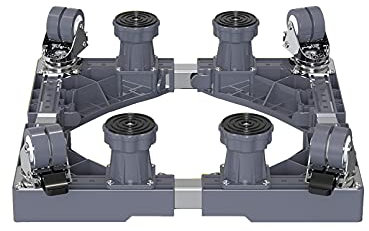Adjustable Mobile Washing Machine Base 4 Wheels Legs Washing Machine Stand Length/width 47-69cm Telescopic Furniture Stand Fridge Freezer Wheels Air Conditioner Base (Black,8 Legs (Black 4 Legs 4 Wh