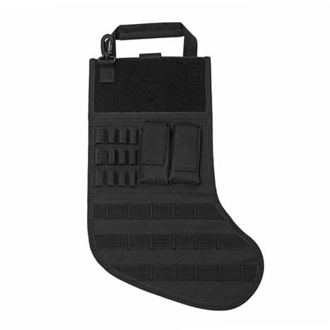 Taktischer Weihnachtsstrumpf, Strumpf-Form Molle Militärische Gürteltasche mit Griff Süßigkeiten Weihnachtssocken Aufhängen Dekoration für Outdoor und Weihnachtsdekorationen