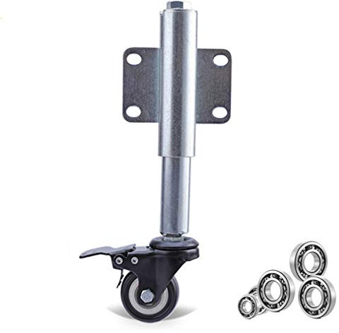 ZHTBATE Fabrik-Torrad mit Bremse, drehbar, für Zuhause, Lenkrolle, Zaun-Hardware, flach, frei federbelastet, robuster Stoßdämpfer, einziehbar 60 mm, langlebig, für Holz- oder Metalltore (7,6 cm, sch