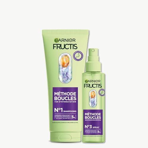 Garnier Fructis Metodo Riccioli Duo Shampoo e Spray Idratante con Acido Ialuronico e Burro di Karité