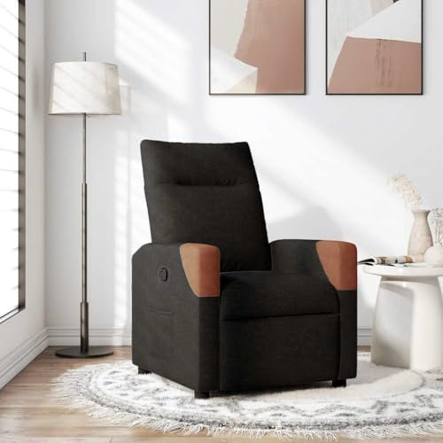 Xichuzi Relaxsessel Schwarz Stoff, Fernsehsessel, Kinosessel, Lesesessel, Tv Sessel, Ohrensessel, Armsessel, Seselstuhl Wohnzimmer - 4104811