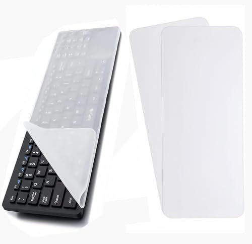 Tastaturschutzfolie aus Silikon,2 Stück Computer Tastatur Schutzfolie Tastatur Staubschutz kompatibel mit 15-17 Zoll Laptop, Universal & Wasserdichter