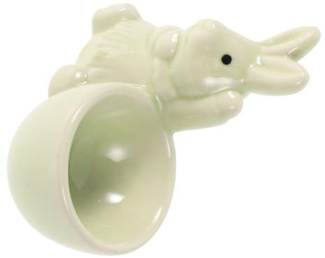 SOLUSTRE Coquetier en Céramique Lapin Style Européen, Mini, Vert Clair