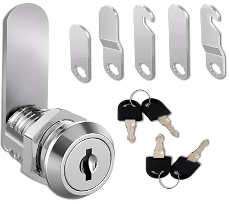 Letter Box Lock Set,Post Box Lock Replacement for Door,Cabinet,Drawer,Cupboard,Security Letterbox Locks with 4 Key and 5 Different Locks Plates,Durable Mailbox Locks for Protecting Items