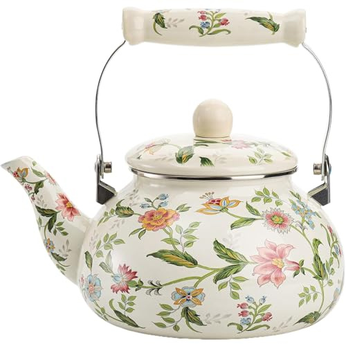 Invamel tè bollitore 2, 6 litri/2, 5 litri floreali vintage floreale culo di tè con manico in porcellana per arredamento della cucina per la casa