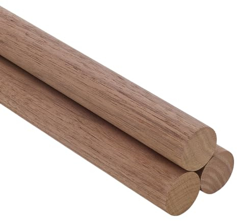 FINGERINSPIRE 3PCS Walnut Wooden Dowel Rods 2.5x30cm Tan Color Black Walnut Wood Sticks Round Unfinished Wood for Crafting Hardwood Sticks for Crafts Cake Dowels DIY Handwork Projects