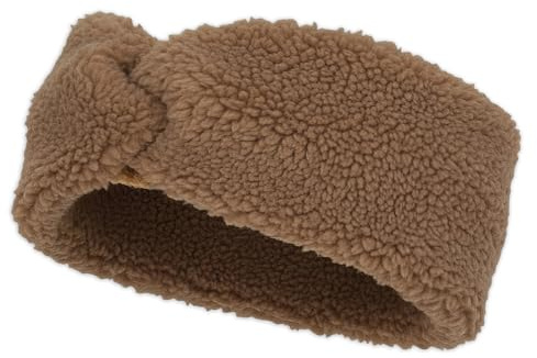 styleBREAKER Damen Stirnband Teddyfleece Knoten, Hellbraun | 21 cm Bundweite, dehnbar für 56-59 cm Kopfumfang, 100% Viskose, wärmender Ohrenwärmer für den Winter.