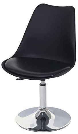 CHEFGASTRO 2er-Set Drehstuhl Oslo HxBxT 80x48x54cm Sitzhöhe 42cm Kunstleder Schwarz Stuhl Küchenstuhl