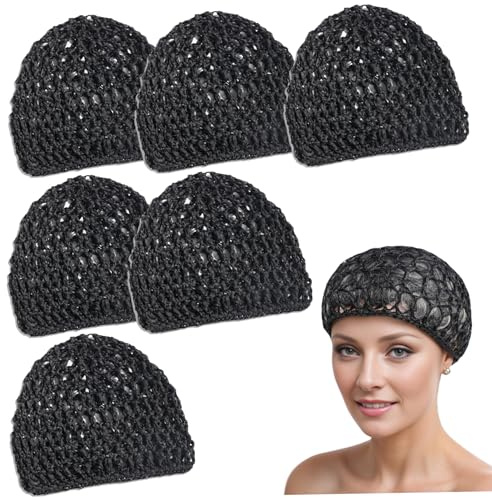 Comebachome Tubi Hair Wrap, 6 Redes elásticas de Ganchillo, Red de Envoltura de Malla Suave y Transpirable para Prensa de Seda, Redes para Dormir, Rizado Largo y Recto, decoración