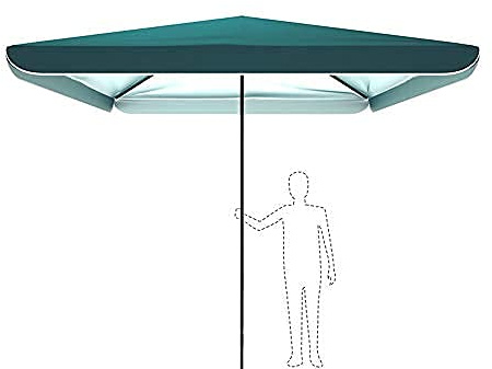 QYYZTQY Kommerzieller regenfester Sonnenschirm, Zwei-in-Eins-Terrassenschirm, Gartenschirm im Freien, großer quadratischer Strandschirm, geeignet für Schwimmbadgeschäfte, 3 x 3 m, grün