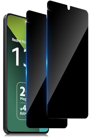 Aerku 2 Piezas Protector de Pantalla de Privacidad Cobertura para Xiaomi Redmi Note 13 Pro 5G, [Sin Burbujas] Anti Spy Cristal Alta Sensibilidad Vidrio Templado, Anti Espía Film