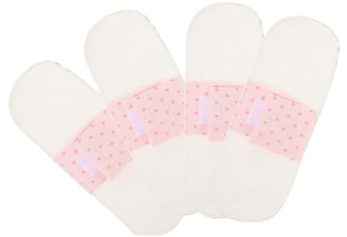 PHENOFICE 4 Stück Waschbare Menstruations slipeinlagen Weiche Atmungsaktive Baumwolle Wasserdichte Stoffbinden für Damen Wiederverwendbar für Wochenbett Schwangerschaft und Alltagsschutz