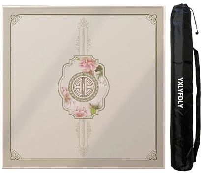 YXLYFDLY Mantel de Mahjong de terciopelo de estilo chino grueso y antideslizante con bolsa de transporte, tapete de juego grande para póquer, cartas, juegos de azulejos (110 cm)