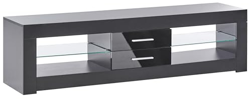 Beliani Mobile TV con ante e sistema di gestione dei cavi nero