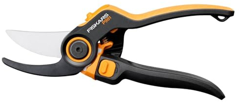 Fiskars X-series DualAction Gartenschere Bypass P981 | 2-in-1-Modus für dünne und dicke Äste, Ergonomischer Rollgriff, Schwarz/Orange, 1080132