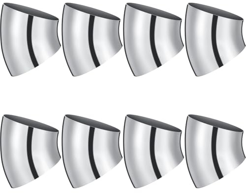 MorningRo 8 Pcs 2.5 Inch 45 Degree SS304 Stainless Steel Bend Tube Pipe Piping Silver Tone