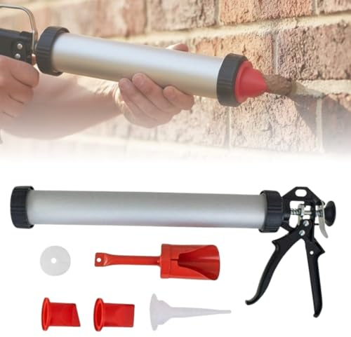 Professional Heavy Duty Mortar Gun Set – DIY Pointing, Grouting & Caulking Tool for Bricks, Paving, Cement, Tiles & Sealant – Interchangeable Nozzles, Precision Application, Durable Hand Tool UK