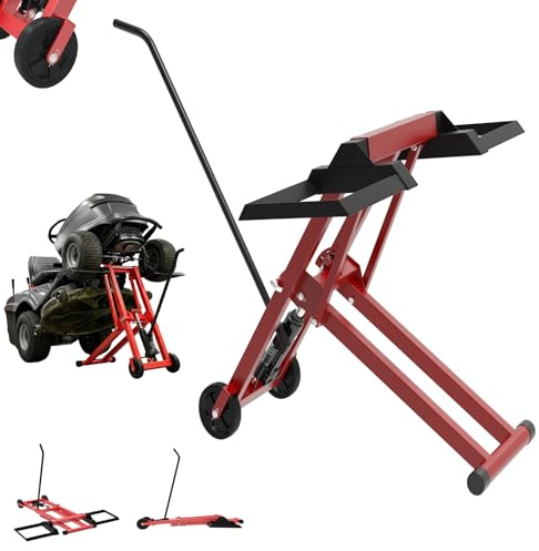 LZQ Ponticello sollevatore per tosaerba con altezza regolabile – 227 kg di forza di carico per tosaerba e ATV, sollevatore per quad sollevatore per prato, sollevatore per trattori tosaerba