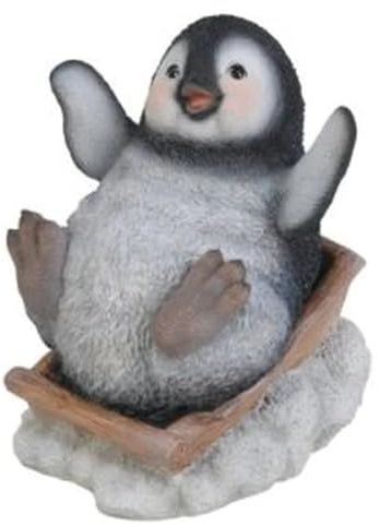 Vivid Arts – Schlitten Pinguin Real Life, Kunstharz – New Christmas Collection