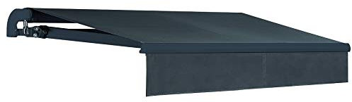 Jet-Line Markise 2,95 x 2 m in Anthrazit – Sonnenschutz mit Kurbel, UV-Schutz, wetterfest, manuell ausfahrbar, ideal für Terrasse & Balkon