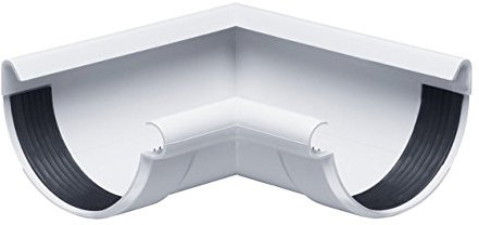 Rinnenwinkel NW 150, 90°, Weiß Wulst innen halbrund Kunststoff, Regenrinne, Dachrinne Weiß ST