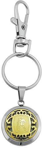 Hanessa Schlüsselanhänger personalisiert Sternzeichen | Schlüsselanhänger mit Gravur Edelstahl Silber Gold | Personalisierte Geschenke für Mama Papa | Schlüssel Anhänger Text Name Datum