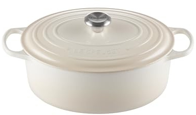 Le Creuset Cocotte oval de hierro fundido, 31 cm, 6, 3 L, Todas Las Fuentes de Calor incluso inducción, Meringue, 21178317164430