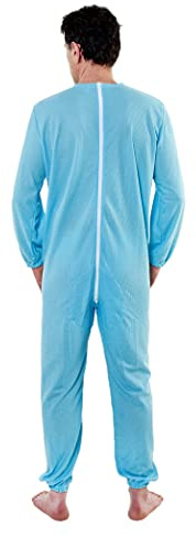 Grenouillère adulte Combinaison pyjama pour personnes âgées sanitaire ouverte derrière - Tissu indéchirable S
