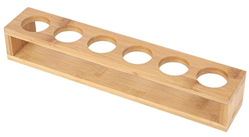 Ymiko Portavasos de vidrio de madera, estantes para tazas de 6 tazas Soporte de estante para vasos de agua Copas de vino Estantes Bandejas Soporte de vidrio, para sostener Mostrar servir(UNA)