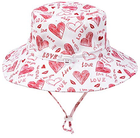 Happy Cherry – sommarhatt för baby pojkar flickor mössa med brätte fiskarhatt sommar UV-skydd för strandsemester, utomhus bucket hatt barn fiskehatt solskydd – 0–6 år, Vit, 0-12 månader