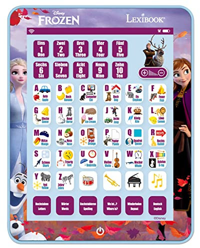 Lexibook, Die Eiskönigin, Educational Bilingual Learning Tablet, Lernen Sie Buchstaben, Zahlen, Wörter, Rechtschreibung und Musik, Englisch / Deutsch, Purple, JCPAD002FZi3