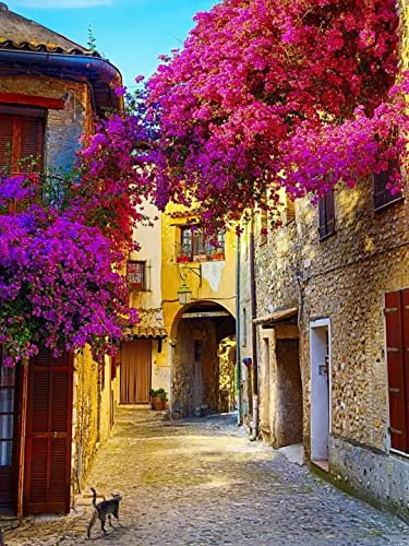 Haeran River Romantisches französisches Provence-Gemälde Farbgespräch Malen nach Zahlen Diy Einzigartiges Leinwand-Ölgemälde-Set Digitale Malerei