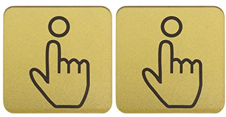 SG Store 2Pcs Acrylic Doorbell Sign Self Adhesive Ring Bell Sticker Waterproof Doorbell Label Accessories for Home Office 6x6x0.25cm Gold