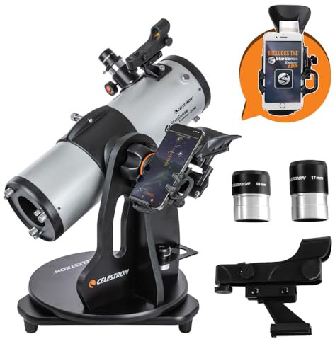 Celestron 22480 StarSense Explorer 114mm Tabletop Dobsonian Smartphone App-Enabled Telescope Works with StarSense App to Help You Find Nebulae, Planets & More – iPhone/Android Compatible