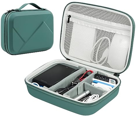 miloocul EVA Electronic Accessories Storage Case Large Shockproof Waterproof Storage Bag for Electronics Organizer Portable Cable Storage Bag for Travel or Work (Green, Single Layer)