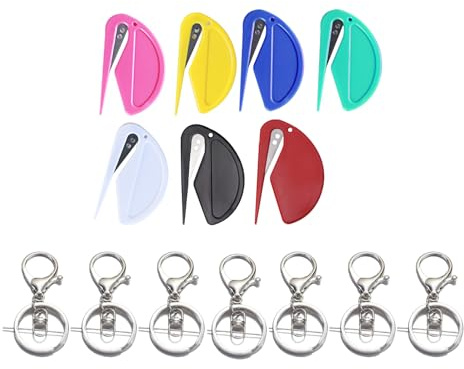 EULAPGOE 7 Packs Letter Openers, Plastic Envelope, Cutter Secure Mail Opener Tool, for Package Paper Cut Safe Mail Opener in Home Office School
