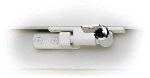 Maco Fenstersperre Drehsperre Drehsicherung selbstschliessend sperrbar inkl.Befestigungsmaterial (weiß 12069)