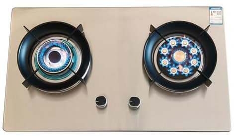 Propane Stove,2 Burners Portable Propane Stove,Stainless Steel Gas Cooktop,Maximum 17742.4BTU for Food Trucks and Family Restaurants (Color : LPG)