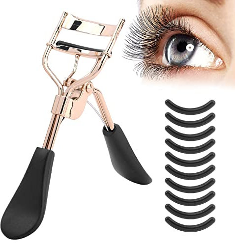 Jiakalamo Recourbe-Cils Professionnel avec 10 Coussinets de Rechange en Silicone, Recourbeur de Cils Durable pour Femmes et Filles, Débutants Eyelash Curler adapté à toutes les formes de cils