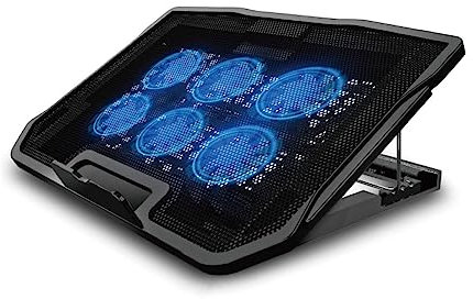 QITHRAN Slim Portable Laptop Cooling Pad Notebook Cooler with 6 Quiet Fans Adjustable Height, 2884392-AM196UK-FBM