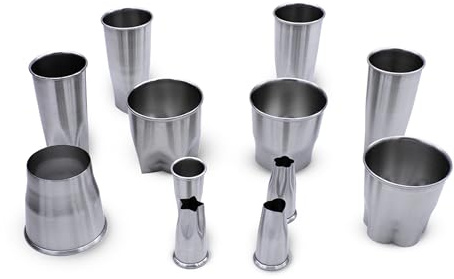 Cortador de galletas de acero inoxidable, plateado, juego de 12 unidades, de metal, moldes para galletas, cortadores de galletas, círculo, corazón, flor, estrella, Navidad, Adviento