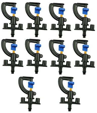 10 Pcs Micro Rotating Sprinkler Micro Nozzle Sprinkler Pflanzenbewässerung Atomising Drip System Micro Rotor Sprinkler für Gewächshaus(G-Type 180° Refractive Sprinkler Head)