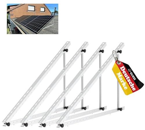 GLIESE Balkonkraftwerk Halterung 117 cm (2er Set), Aluminium Solarmodul Halterung, Verstellbarer Winkel von 0° bis 90°, Montageset für 100W - 600W Solarmodule, Flachdach, Garten & Wand, 0% MwSt.
