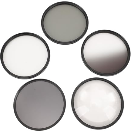 5-teiliges Kameraobjektivfilter-Set, CPL-Filter, ND8-Filter, GND-Filter, Makrofilter und 6-Punkt-Sternfilter, Komplettes Objektivfilter-Zubehörset aus Optischem Glas, Kratzfester